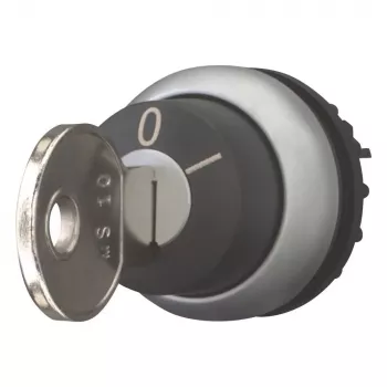 Eaton M22-WRS-MS10-A1 interruptor de llave, 2 posiciones, enclavamiento, llave MS10, montaje 22,5 mm, negro/plata, IP66/IP67/IP69K 111776