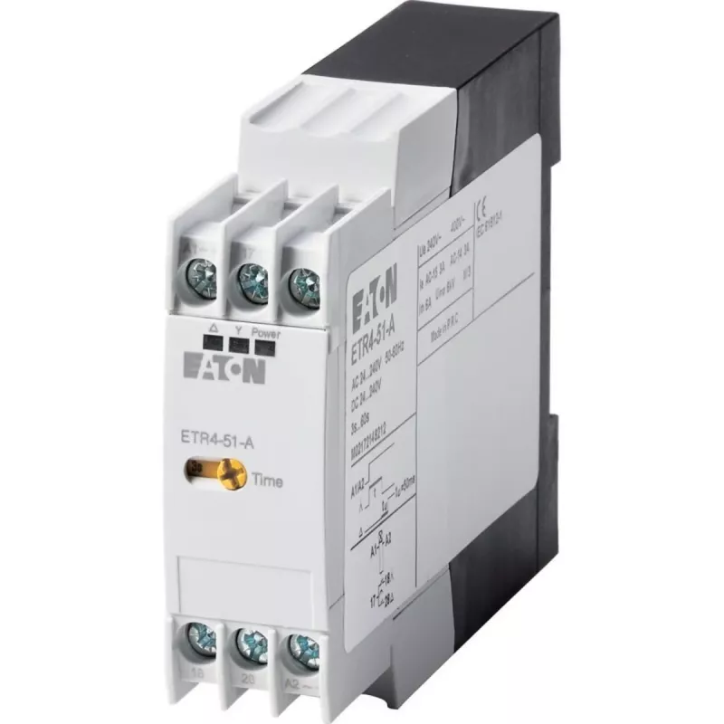Eaton ETR4-51-A relé temporizador estrella-triángulo, 24-240V AC/DC, 3-60s, 2 CO, carril DIN 031884