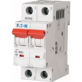 Eaton PXL-B10/2 interruptor automático, 1 polo, curva B, 10 A, 6 kA, montaje en carril DIN 236227