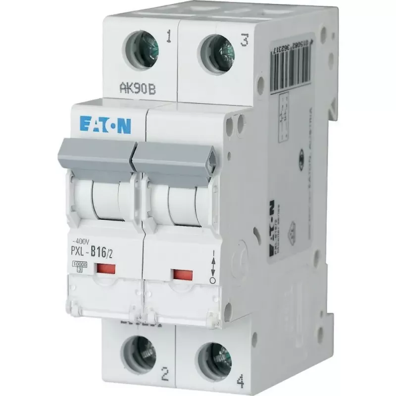 Eaton PXL-B16/2 interruptor automático, 16 A, 2 polos, tipo B, 10 kA, 230/400 V AC, carril DIN 236231