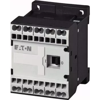 Eaton DILEM-01-G-C(24VDC) minicontactor, 3 polos, 1 NC, bobina 24 V DC, 9 A, 4 kW, IP20, negro/blanco 230167