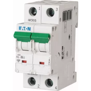 Eaton PXL-B6/2 interruptor automático magnetotérmico (MCB), 2 polos, característica B, 6 A, 10 kA, carril DIN 236225