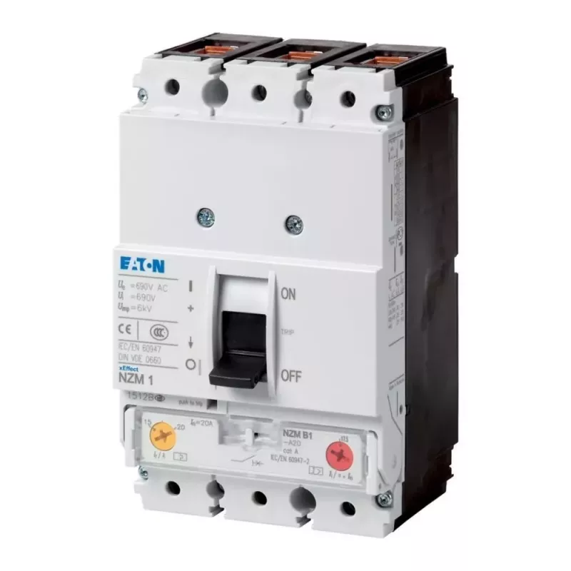 Eaton NZMB1-A63 interruptor automático 3 polos, 63 A, 690 V AC, 36 kA 259077
