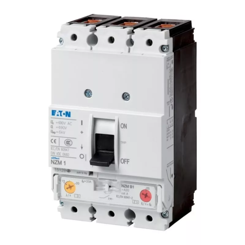 Eaton NZMB1-A63 interruptor automático 3 polos, 63 A, 690 V AC, 36 kA 259077