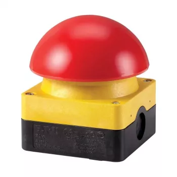 EATON FAK-R/V/KC02/IY interruptor de pie/mano, pulsador de seta, enclavamiento, 2 NC, amarillo, IP66/IP67/IP69K, bornes de tornillo 256790