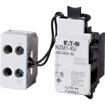Eaton disparador de subtensión con bloque de bornes de montaje lateral para interruptores automáticos NZM1 (259442)