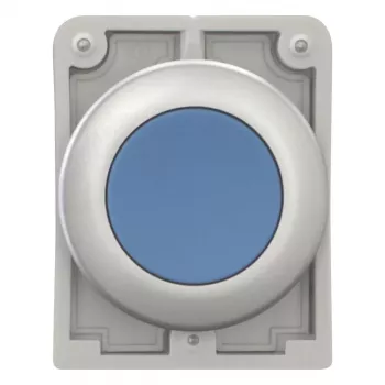 Eaton M30C-FDR-B RMQ-Titan accionador de pulsador redondo plano cromado azul, 30,5 mm, momentáneo 182947