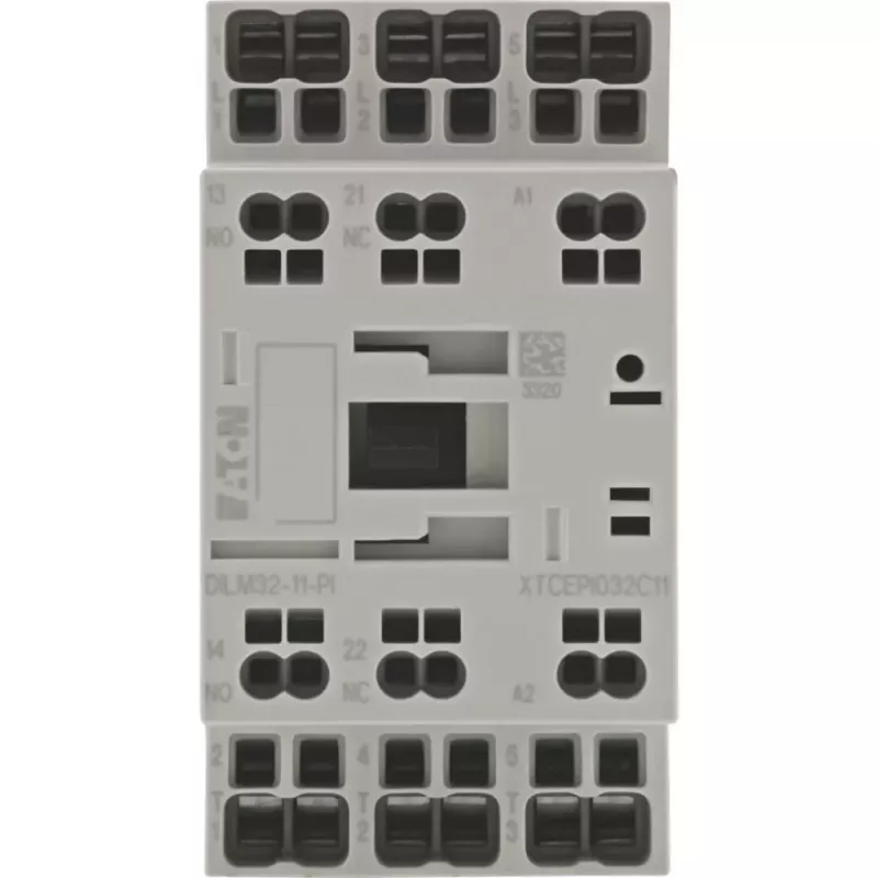 Eaton DILM32-11 contactor de potencia, tripolar, 32 A, bobina 230/240 V AC, 1NO+1NC contacto auxiliar 199289