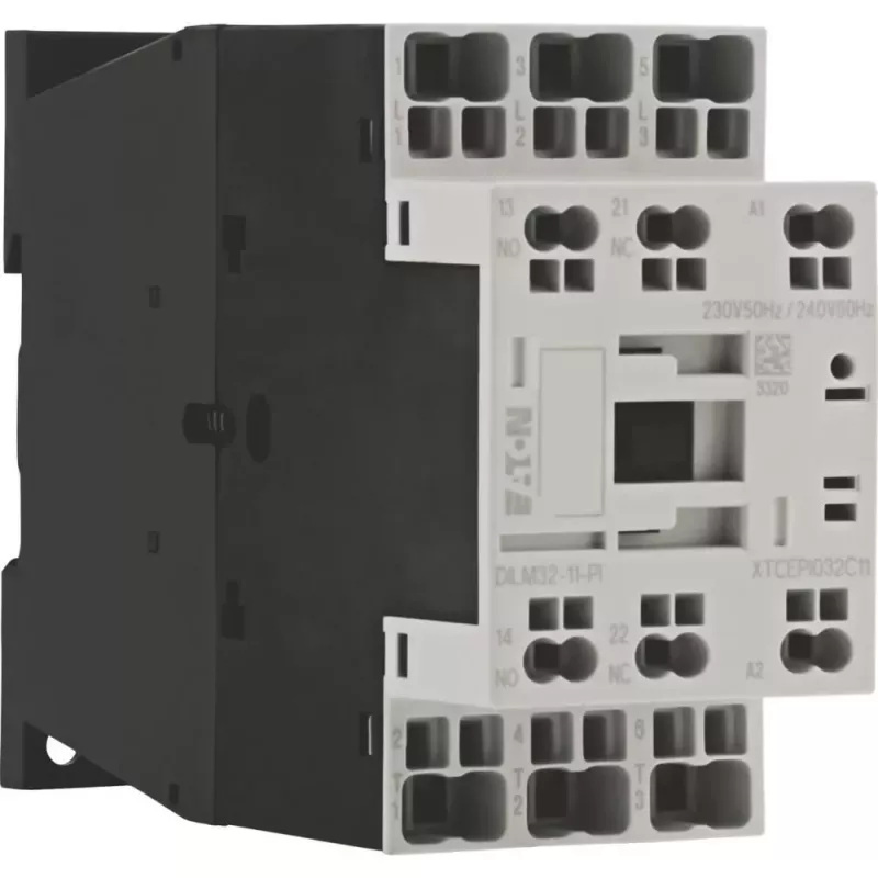 Eaton DILM32-11 contactor de potencia, tripolar, 32 A, bobina 230/240 V AC, 1NO+1NC contacto auxiliar 199289