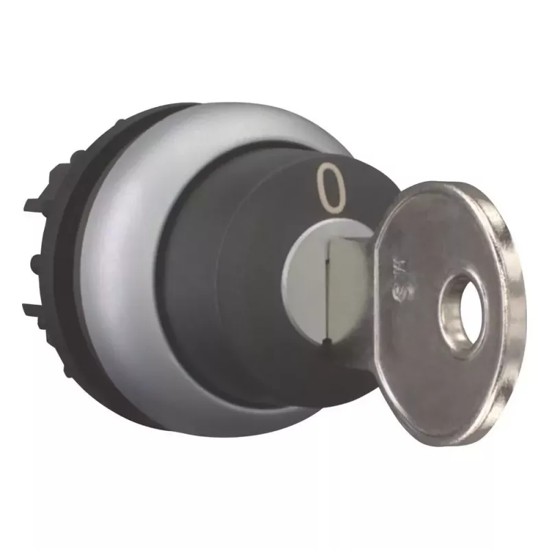 Eaton M22-WRS-MS10 selector con llave, 2 posiciones, negro/titán, 22,5 mm 111775
