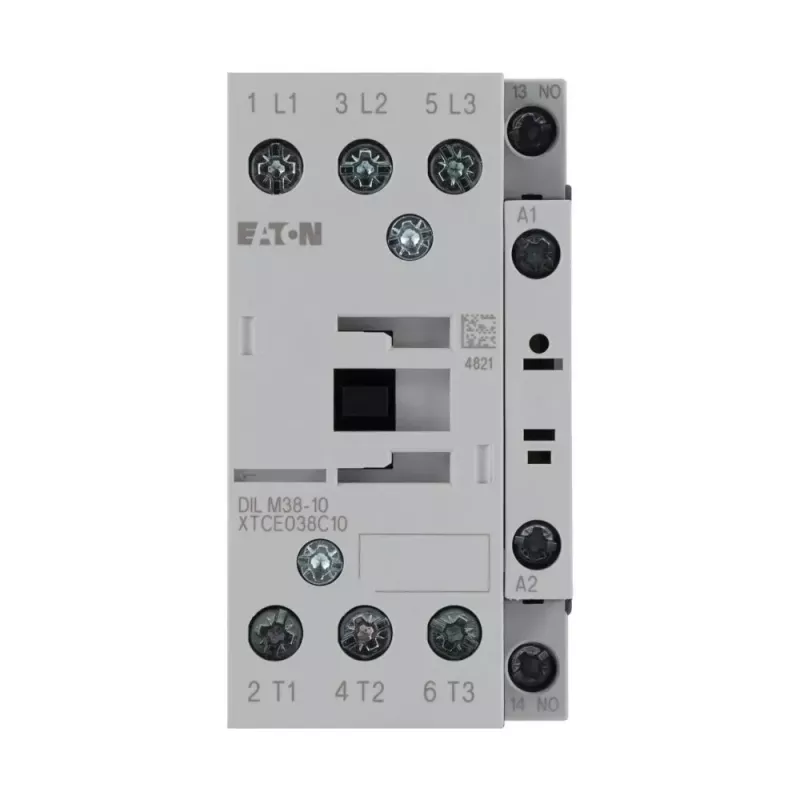 Eaton DILM38-10 contactor de potencia, bobina 230 V AC 50 Hz / 240 V AC 60 Hz, 3 polos, 38 A, 1 contacto auxiliar NA 112428