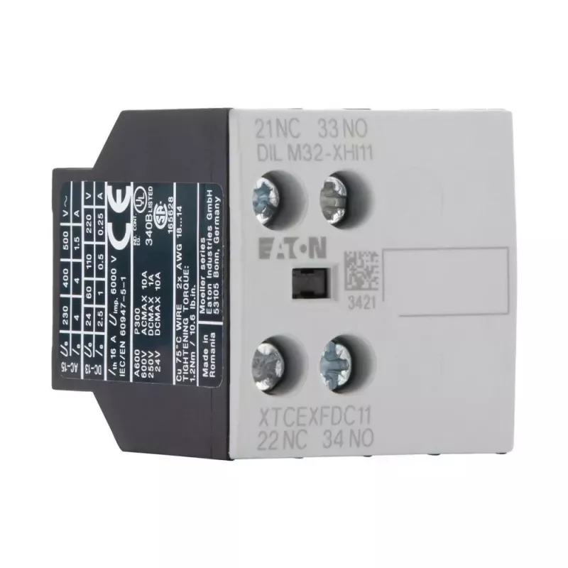 Eaton bloque de contactos auxiliares 1NO+1NC 2 polos montaje frontal para contactores DILM DILM32-XHI11 277376