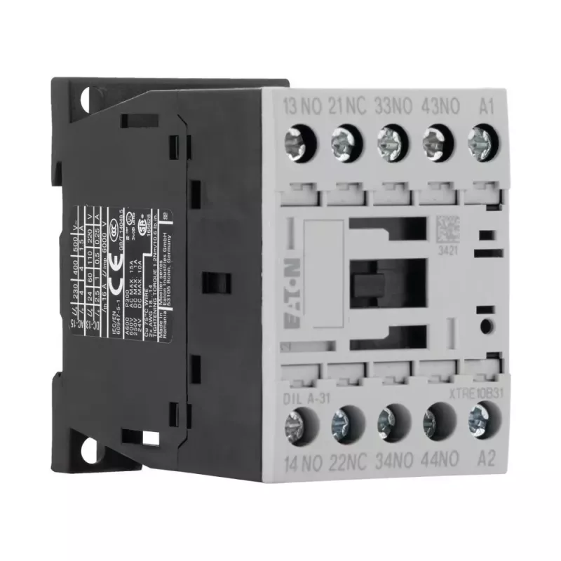 Eaton DILA-31 contactor auxiliar 24 VDC 3 NA + 1 NC bornes de tornillo 1,6 kW