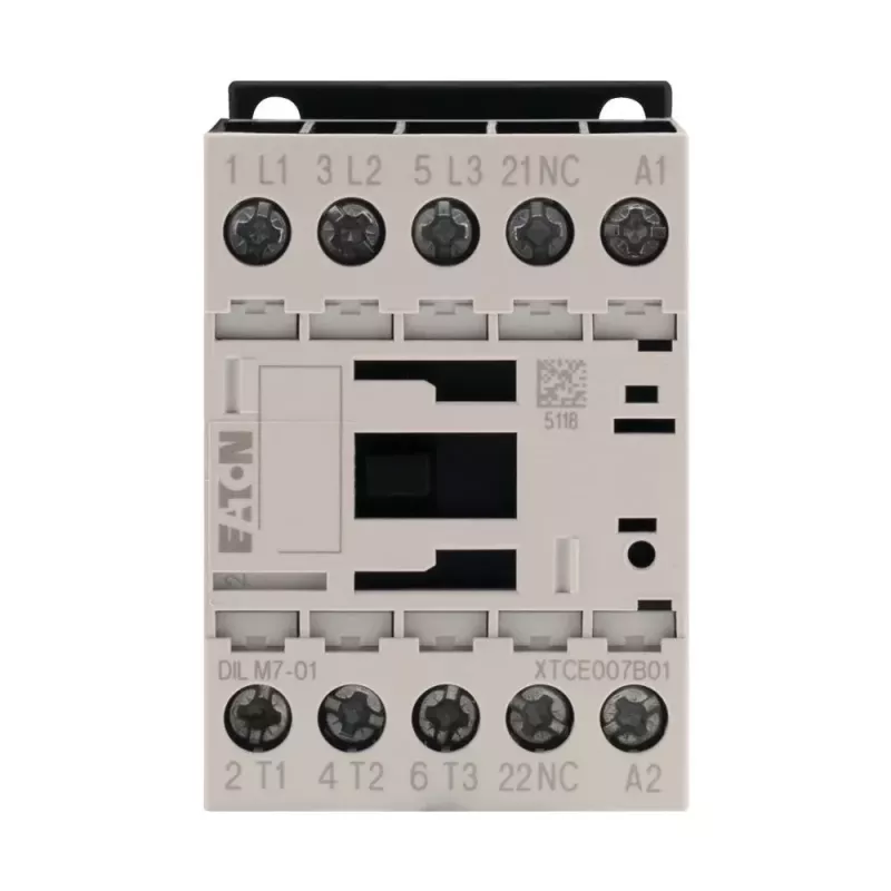 Eaton DILM7-01 contactor de potencia, bobina 24 V AC, 3 polos, 7 A, 1 contacto auxiliar NC 276572