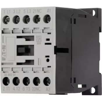 Eaton DILM12-01 contactor de motor de 3 polos, bobina 230 V AC / 240 V AC, 12 A, 1 contacto auxiliar NC 276865