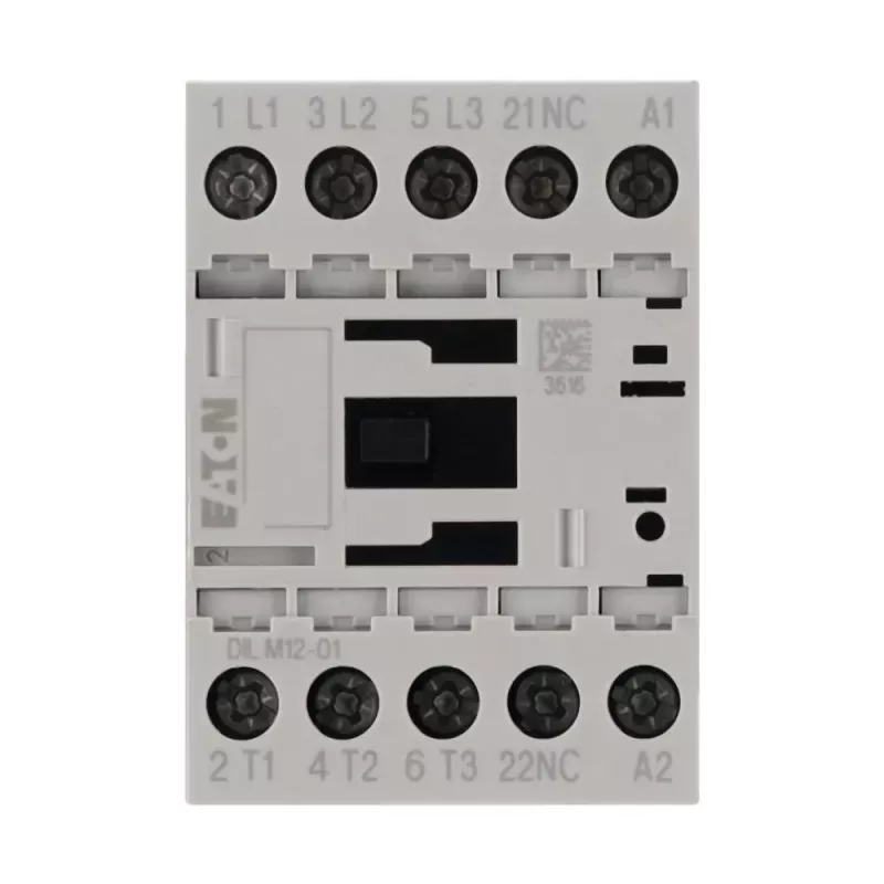 Eaton DILM12-01 contactor de motor de 3 polos, bobina 230 V AC / 240 V AC, 12 A, 1 contacto auxiliar NC 276865