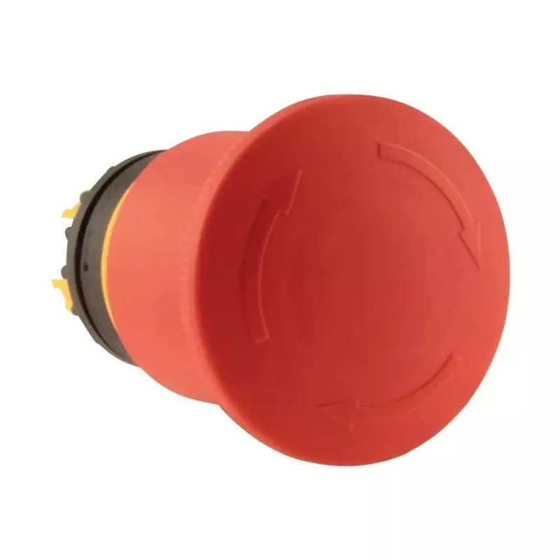 Eaton M22-PVT45P pulsador de parada de emergencia, seta, 45 mm, botón rojo, aro amarillo, desbloqueo por tracción 121462