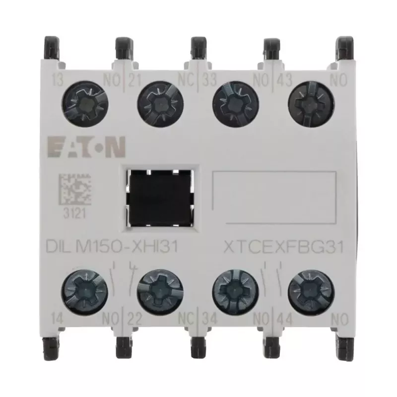 Eaton DILM150-XHI31 bloque de contactos auxiliares, 3NO+1NC, montaje frontal, bornes de tornillo 277949