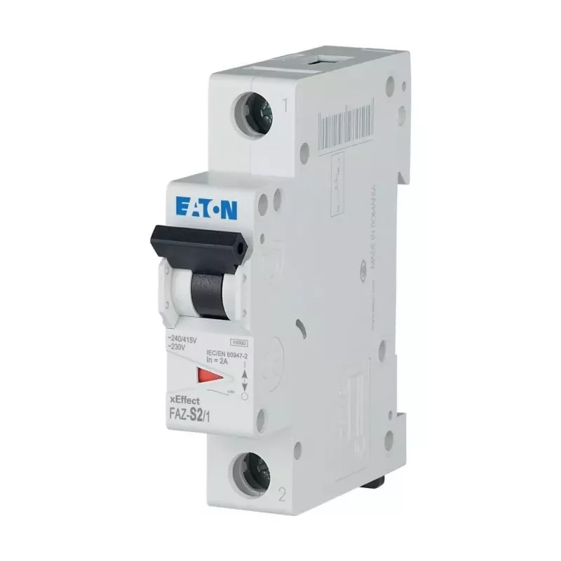 Eaton FAZ-S2/1 interruptor automático magnetotérmico 2 polos 1 A tipo S 10 kA 278607