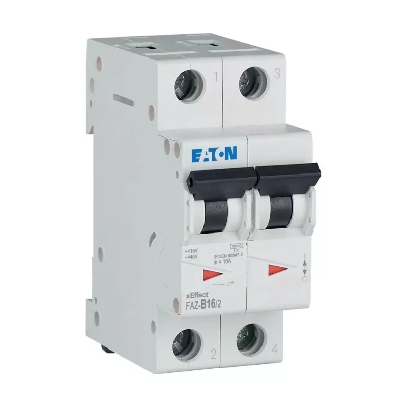 Eaton FAZ-B16/2 interruptor automático en miniatura (MCB), bipolar, 16 A, tipo B