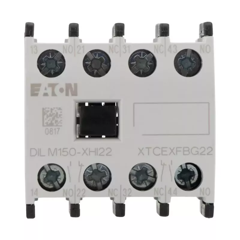 Eaton DILM150-XHI22 bloque de contactos auxiliares, 2NO+2NC, montaje frontal, bornes de tornillo 277950