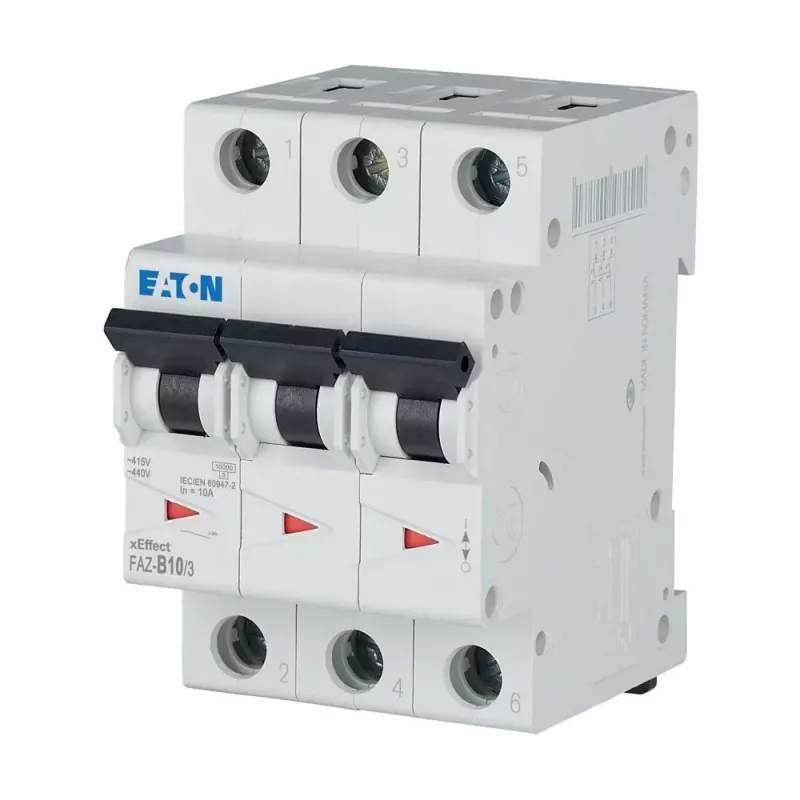 Eaton FAZ-B10/3 interruptor automático magnetotérmico tipo B, 10 A, 3 polos, 10 kA 278843