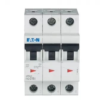 Eaton FAZ-C10/3 interruptor automático magnetotérmico tipo C 10 A 3 polos 278869