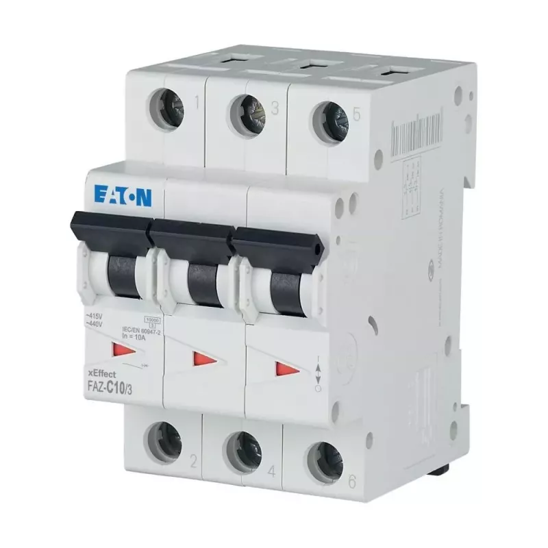 Eaton FAZ-C10/3 interruptor automático magnetotérmico tipo C 10 A 3 polos 278869