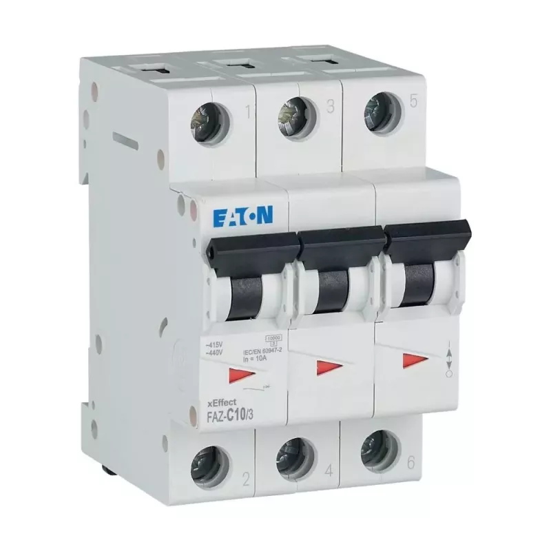 Eaton FAZ-C10/3 interruptor automático magnetotérmico tipo C 10 A 3 polos 278869