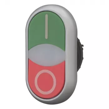 Eaton M22-DDLF-GR-X1 accionamiento de pulsador doble, plano, iluminado, verde/rojo 284814