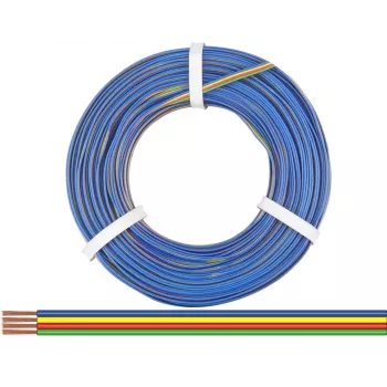 Donau Elektronik 418-50 cable flexible multiconductor 4 x 0,14 mm², verde/rojo/amarillo/azul, 50 m