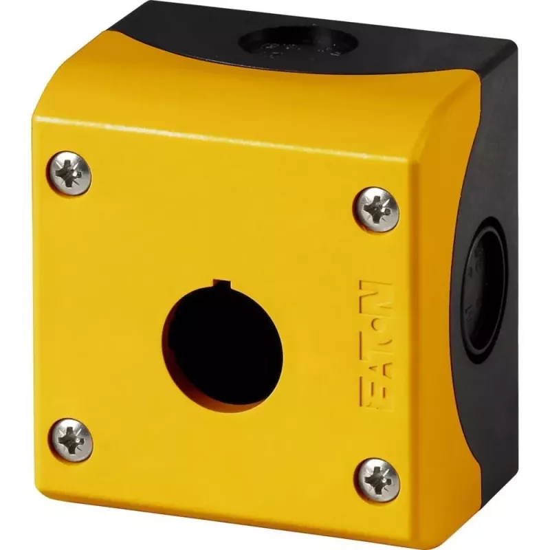 Eaton M22-IY1 carcasa vacía, 1 posición de montaje, fijación a la base, 80 x 72 x 56 mm, amarillo