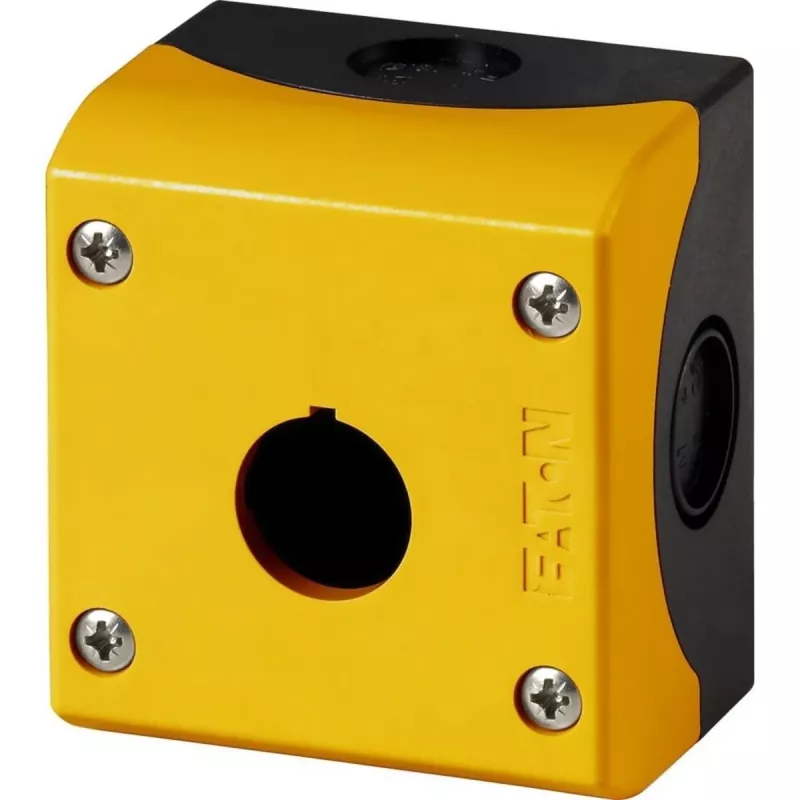 Eaton M22-IY1 carcasa vacía, 1 posición de montaje, fijación a la base, 80 x 72 x 56 mm, amarillo