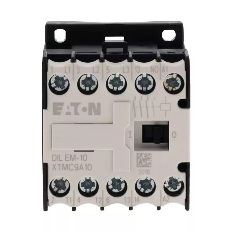 EATON DILEM-10 minicontactor, 3 polos, bobina 24 V AC 50 Hz, 9 A AC-3, 1 contacto auxiliar NA 010005