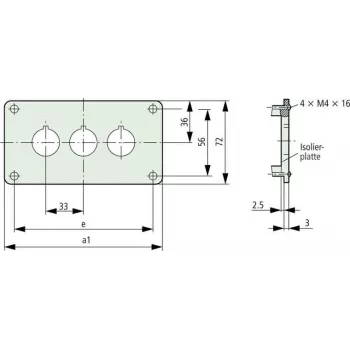 Eaton M22-E4 placa de montaje para 4 dispositivos de control, antracita 216545