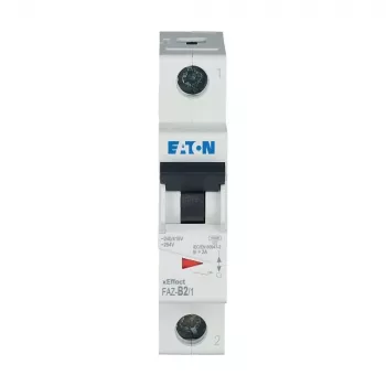 EATON FAZ-B2/1 interruptor automático magnetotérmico, 1 polo, Type B, 2 A, 6 kA, 230/400 V AC, montaje en carril DIN, termomagnético 278523