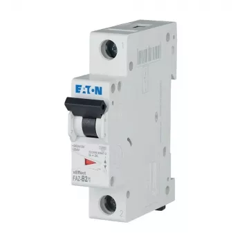 EATON FAZ-B2/1 interruptor automático magnetotérmico, 1 polo, Type B, 2 A, 6 kA, 230/400 V AC, montaje en carril DIN, termomagnético 278523