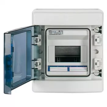 Eaton 174222 IKA-1/6-ST cuadro de distribución pequeño de superficie, 1 fila, 6 módulos, blanco