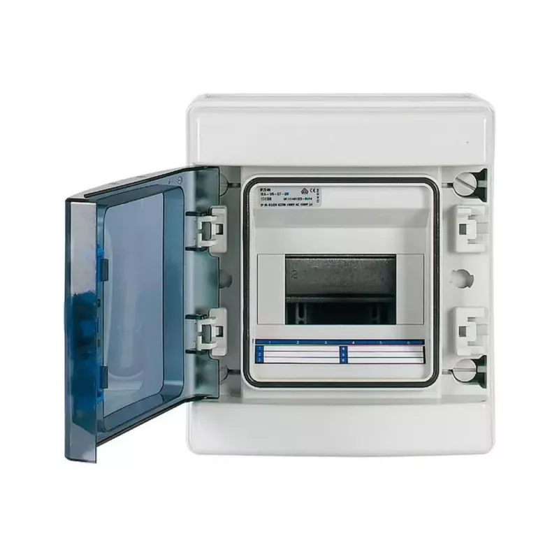 Eaton 174222 IKA-1/6-ST cuadro de distribución pequeño de superficie, 1 fila, 6 módulos, blanco
