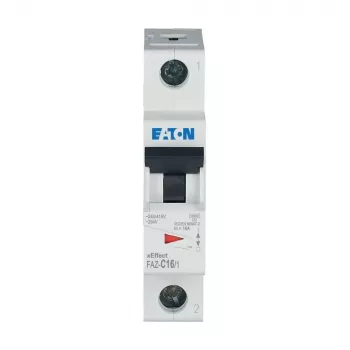 Eaton FAZ-C16/1 interruptor automático magnetotérmico (MCB), 1 polo, 16 A, curva C 278561