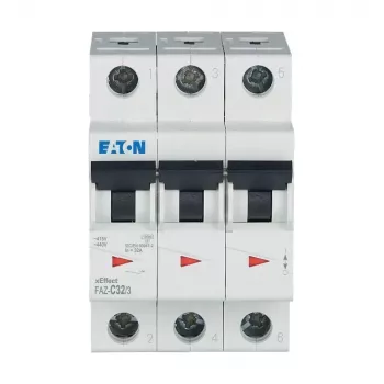 Eaton FAZ-C32/3 interruptor automático tipo C, 32 A, 3 polos, 10 kA, carril DIN 278876