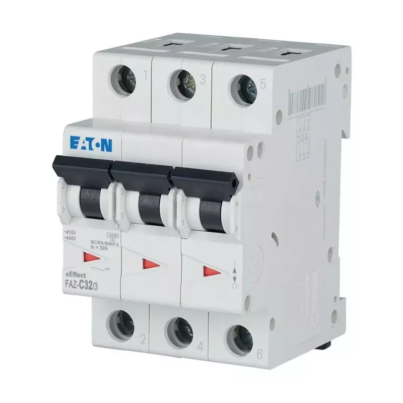 Eaton FAZ-C32/3 interruptor automático tipo C, 32 A, 3 polos, 10 kA, carril DIN 278876
