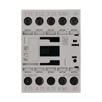 Eaton DILM15-10 contactor, 3 polos, bobina 230 V AC 50 Hz / 240 V AC 60 Hz, 1 contacto auxiliar NA, 15 A 290058
