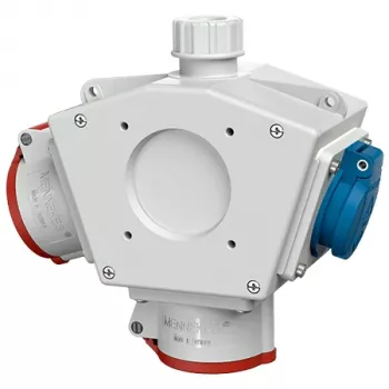 MENNEKES Standard-Delta-Box 92916 Delta Box, 1x CEE 16A 5 polos 400V, 2x Schuko 230V, IP44, gris