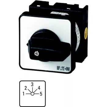 Eaton T0-5-15139/E interruptor de levas 2 polos, ON-OFF, 20A, 690V AC, montaje en panel frontal, negro/blanco 014135
