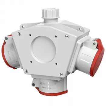 MENNEKES Standard Delta Box 92917 unidad de distribución eléctrica portátil con diferencial, entrada CEE 32A, 4 salidas Schuko y 3 salidas CEE