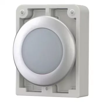 Eaton RMQ-Titan cabezal de piloto redondo plano, lente blanca, embellecedor cromado, M30C-FL-W 183287