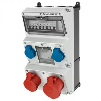 MENNEKES AMAXX combinación de tomas de corriente, IP44, 32 A, 400 V, 2x CEE + 2x Schuko, interruptor diferencial 930080