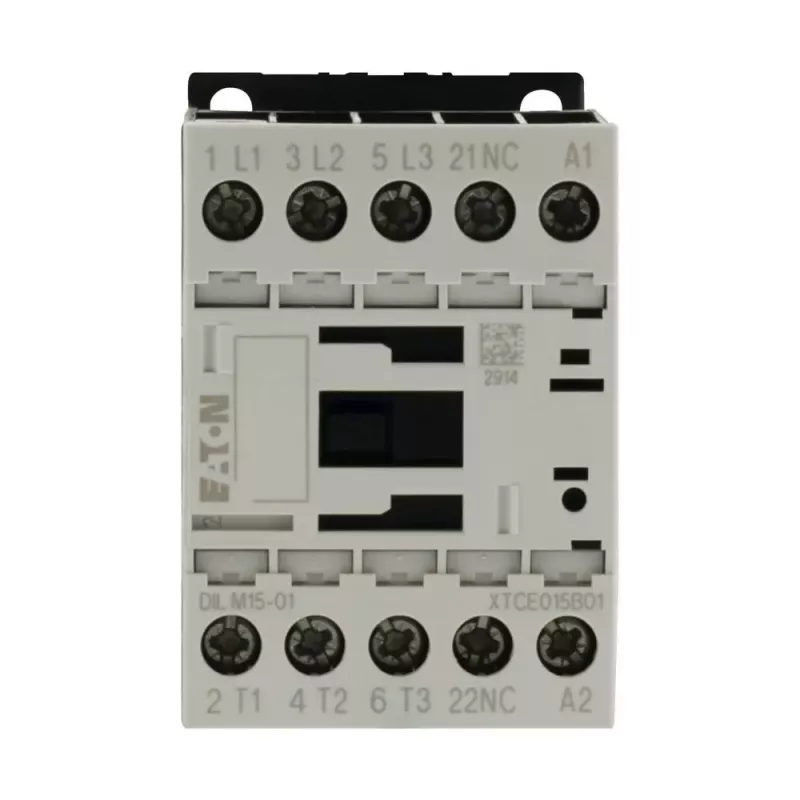 Eaton DILM15-01 contactor, 3 polos, 15 A, bobina 230 V AC, 1 contacto auxiliar NC 290093