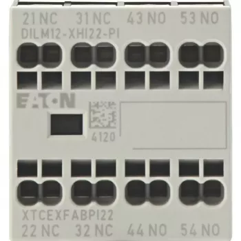 Eaton DILM12-XHI22 bloque de contactos auxiliares, 2NO+2NC, montaje frontal, bornes de tornillo, para contactores DILM7-150 199458